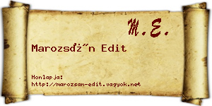 Marozsán Edit névjegykártya