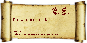 Marozsán Edit névjegykártya